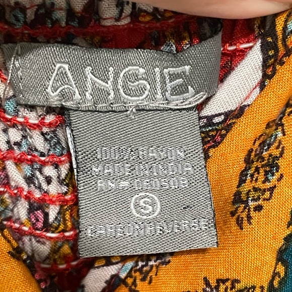 ANGIE Vintage Retro Bohemian Maxi Dress Size Small 100% Rayon - Picture 3 of 3